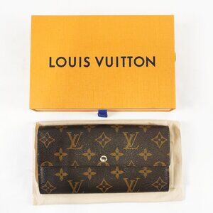 Louis Vuitton Sarah Monogram Wallet In Brown/Tan With Floral Lining - Preowned